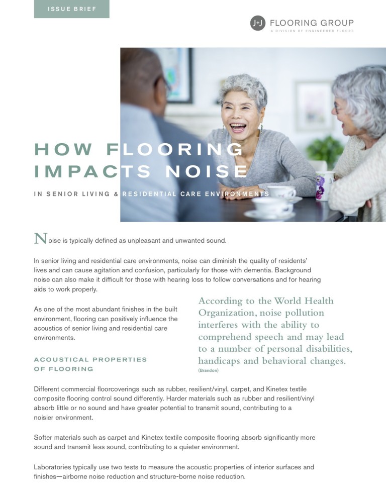 Flooring and Noise Senior Living Issue Brief